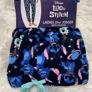 Disney lilo & stitch plush joggers with pockets